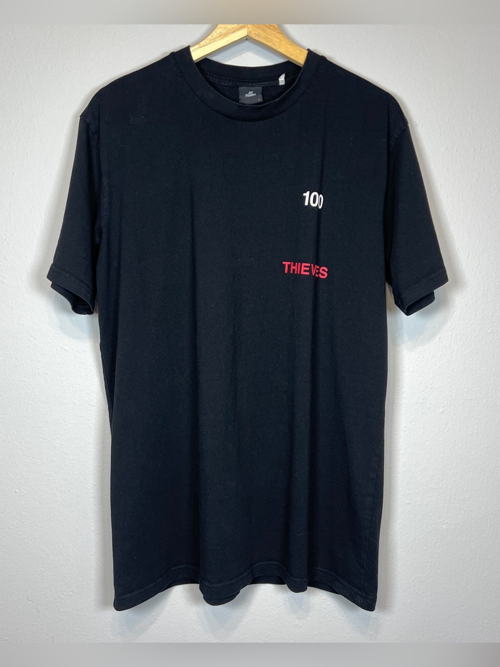 100 Thieves T-shirt Numbers Collection Mens Black Size Large 2020 Red Graphic